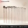 Cangzhou dourado 8 pincéis de sombra conjunto de olhos conjunto completo de pelos super macios detalhes pálpebra inferior halo pincel para olhos pincel de maquiagem