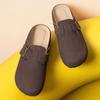 Zapatos Casuales Retro de Verano para Mujer, sin Cordones, Medias Pantuflas de Punta Cerrada, Chanclas Planas Estilo Birkenstock para Mujer