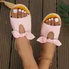 Pantuflas Planas para Mujer de Talla Grande para Usar al Aire Libre Nuevo Modelo 2024 Punta Redonda con Moño Slip-On Zapatos Perezosos