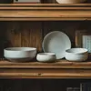 Tazón Retro Mate Tazón Grande Estilo Japonés Tazón de Cerámica Venta al por Mayor Tazón para Verduras del Hogar Tazón para Sopa Restaurante Tazón Salah Juego de Vajilla