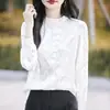 Camisa Nacional Estilo Chinês para Mulheres, Novo Modelo Primavera 2025, Gola Alta Pequena, Blusa de Manga Longa de Luxo de Alta Qualidade, Blusa da Moda