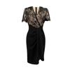 2026 Nuevo Estilo de Verano Estilo Coreano Vestido de Encaje con Cuello en V Ajustado que Cubre el Vientre Fruncido para Mujer 5816