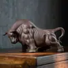 Mascota de Té de Arena Púrpura Yixing Vaca Volando Zodiaco Vaca Artesanías Adornos Decorativos Escultura Puede Cultivar Juegos de Té