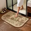 Alfombrilla de Piso Retro para Baño, Absorbente de Agua para Ducha, Resistente a la Suciedad, Antideslizante, Se Puede Cortar, Secado Rápido, Resistente al Desgaste, Alfombrilla de Piso de Tierra de Diatomeas