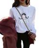 Estilo Coreano de Primavera y Otoño Ins2026 Nueva Camiseta de Manga Larga para Mujer Camisa Básica Blanca Moda Casual Suelta Prenda Interior