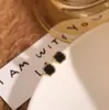 Aretes Cuadrados Negros Estilo Ins para Mujer, Simples, Modernos, Aretes de Lujo Accesible, Pequeños, Elegantes y de Alta Gama