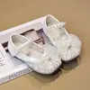 Zapatos de Princesa para Niñas 2026 Primavera y Otoño Nuevos Zapatos de Cuero para Niños Zapatos de Mariposa de Cristal con Flores Zapatos Planos para Bebé