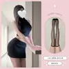 Lencería Sexy, Suéter Morado Sexy y Atractivo, Cuello Alto Pequeño, Conjunto de Falda Corta Sexy que se Ajusta a la Cadera, Lencería Coqueta y Divertida