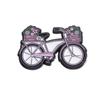 Broche dos desenhos animados sapatos pequenos flor broche criativo bicicleta metal emblema roupas acessórios colar pino pintura joias