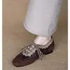 2026 Nuevos Zapatos Pequeños de Cuero Estilo Británico, Zapatos Planos Estilo Old Money, Zapatos Planos de Encaje Versátiles y Modernos para Mujer
