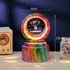 Bola de Cristal Transfronteiriça Base Giratória com Textura de Madeira Luminária Noturna Brilhante Lâmpada do Céu Estrelado 3D Decoração de Mesa Presente Criativo de Feriado