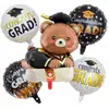 Conjunto de Balões para Temporada de Formatura com Borla, Chapéu de Formatura, Coruja em Pé, Ursinho de Pelúcia, Balões de Folha de Alumínio, Balões de Decoração para Cerimônia de Formatura