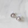 Polvo para Pan al Vapor Shijia Aretes de Perlas Blanco Leche Claro Aguja de Plata Esterlina S925 Nicho de Gama Alta Combinables Nuevos Aretes