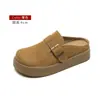 Sandálias Birkenstock Originais de Couro~Sola Grossa para Mulheres 2026 Novo Modelo de Verão Cobertura Total Aumenta Altura Birkenstock Flats Tamanho Grande Calçados Femininos 41 a 43