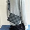 Bolso bandolera de tablero de ajedrez, bolso multifuncional, cartera de cuero suave, bolso tipo sobre para hombre, bolso fino para hombre, bolso con abrazadera, bolso para teléfono móvil