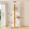 Tongtianzhu Estructura para trepar gatos Madera maciza Cama para gatos personalizada Árbol para gatos Espacio integrado Almacén Plataforma de salto para gatos No ocupa espacio Estructura para trepar gatos