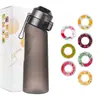 Taza perfumada de 650 ml con diseño de tres anillos y siete anillos, 0 azúcar 0 calorías, Anillo Cui Xiang, hecha de material tritan, resistente a altas temperaturas, taza de agua divertida