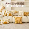Almohada Personalizada al por Mayor Empalme Sol Dorado Romántica Tassel Bucle Terciopelo Cojín Dormitorio Sofá Hogar