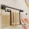 Toallero de baño sin taladro, estante de almacenamiento autoadhesivo traceless para pared, barra para colgar toallas de baño, estante de almacenamiento de ropa para baño
