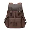 Mochila Retro de Lona y Cuero Crazy Horse, Bolso Casual de Lona Impermeable con Acabado de Cera Aceitada, Bolso de Lona Trendy para Computadora, Bolso para Senderismo Deportivo