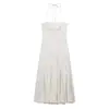 Al por mayor 2026 Primavera Nuevo Estilo Europeo y Americano Vestido Midi de Cuello Halter de Lunares para Mujer 7153