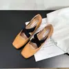 Zapatos Mary Jane con Plataforma Oculta de 6 cm de Altura, Plegados, Punta Cuadrada y Tacón Grueso para Mujer, Nuevos Zapatos de Ballet Estilo Francés 2026 con Tira Cruzada para Uso en Exteriores