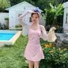 Trajes de Baño Mayorista Madre e Hija Cuadros Pequeños Protector Solar Cubre-traje de Baño Conjunto de Dos Piezas Traje de Baño para Mujer Traje de Baño para Niños Pequeños y Medianos Padre-Hijo