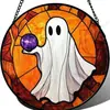 Decoração de pendurar bola de cristal fantasma de Halloween, best-seller transfronteiriço, decoração de janela de acrílico fantástica, ornamento de atmosfera para pendurar na parede de casa