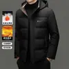 Venda direta da fábrica casaco de inverno de algodão masculino, adequado para homens de meia-idade, estilo business casual, com capuz removível, jaqueta de algodão quente para pais, modelo 8856