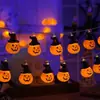 Luces de Cadena de Calabaza de Halloween Luces Decorativas de Atmósfera LED Nueva Caja de Batería de Murciélago Calavera de Halloween Luces de Cadena Venta al por Mayor