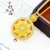 Loja de Ouro Mesmo Estilo Ouro Antigo Brilhante Gelo Triturado Girassol Bússola Pingente Novo Estilo Chinês Bússola de Diamante Pingente