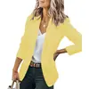 Outono 2026 Novo Estilo Jaqueta Elegante Amazon Wish Feminina Manga Longa Cor Sólida Gola de Terno Blazer de Botão Único