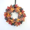 Corona Colgante de Puerta de Halloween Transfronteriza Rama Seca Simulada Hoja de Arce Cinta Lazo Decoración del Festival de los Fantasmas Vid de Arce Amazon