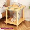 Alternativa a la mesa de noche: Mesa de noche moderna simple, Estante de almacenamiento pequeño, Mesa pequeña de pie, Madera maciza, Color de madera natural simple