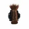 Grampo de Cabelo Peruca de Rabo de Cavalo Baixo com Bolinhas Pretas e Brancas, Estilo Penteado Despojado, Natural e Volumoso