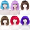 Pelucas de Estilo Europeo y Americano con Flequillo Grueso, Pelucas Cortas Afro Rizado para Mujer para Actuaciones de Festival, Pelucas de Cabeza Completa al por Mayor