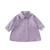 Gabardina de Algodón de Doble Botonadura Estilo Coreano para Niñas Estilo Primavera/Otoño 2026 Nueva Llegada Moda Infantil Elegante Top de Moda para Niña Pequeña