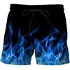 Pantalones de Playa con Llama de Venta Caliente Verano para Hombres y Mujeres Shorts 3D Estampado Interesante Transpirables Deportivos Bañadores para Hombre Suministro del Fabricante