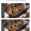 Mesa de Té Grande y Juego de Sillas Una Mesa Cinco Sillas Nuevo Estilo Chino Mesa de Café Juego de Té Integrado Juego Completo Oficina Hogar Estación para Preparar Té