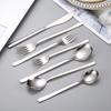 Cuchara de Acero Inoxidable 304 Cuchara Coreana para Comer en el Hogar Cuchara para Sopa Cuchillo para Carne y Tenedor Juego de Vajilla Cuchara para Café Cuchara para Sandía