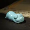 Suporte de Caneta de Cerâmica do Zodíaco Pequeno Porta-Caneta Pincel de Escrita Regular Montanha de Canetas Fofa Decoração Quatro Tesouros do Estudo Almofada de Caneta Criativa para Caligrafia