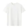 Camiseta Masculina de Algodão de Fibra Longa com Gola Ribatê de Três Pontos, Manga Curta, Corte Solto, Versátil, Cor Sólida, Absorvente de Suor e Secagem Rápida para o Verão