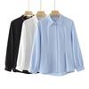 100kg Hermana Gordita Otoño Nueva Camisa Casual de Manga Larga con Pliegues en la Cintura Talla Grande Camisa Casual para Mujer 7894