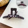 Pinza para el pelo de tela a cuadros con corazón morado Otoño e Invierno Coreano Pinza para el pelo de corazón de alta gama Pinza de tiburón Accesorios para el cabello