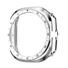 Capa de PC com escala bicolor galvanizada vazada, adequada para Samsung Watch9 Ultra2 47mm, moldura de casca dura semi-fechada