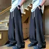 Pantalones de Hilo de Seda Cortados en Diagonal Estilo Americano para Hombre, Pantalones Deportivos Finos de Verano Perforados con Láser de Secado Rápido, Pantalones Casuales Rectos Ligeramente Acampanados