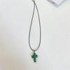 Pendente de estrela de jade natural personalidade de nicho cruz doce legal colar corrente de clavícula de obsidiana amantes