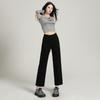 Jeans Slimming Feminino Plus Size para Mulheres Baixas, Cintura Alta, Forrado com Lã, Espessado, Elástico, Slimming, Calça Cigarette Versátil de Corte Reto
