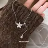 Colar com pingente floral estilo Ins, um toque de luxo e sofisticação, corrente de suéter elegante estilo coreano, colar simples, moderno e versátil para mulheres