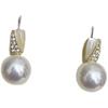 Aretes de Perlas de Agua Dulce de 9-11 mm Aretes Redondos de Luz Fuerte Plata Esterlina Franceses Elegantes Aretes de Perlas Moda Versátil Mujer